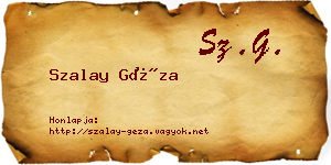 Szalay Géza névjegykártya