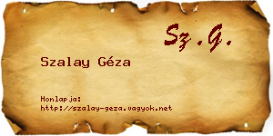 Szalay Géza névjegykártya