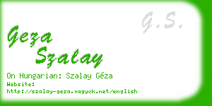 geza szalay business card