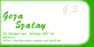 geza szalay business card
